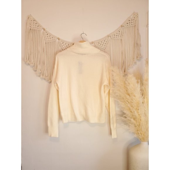 Lulus Ivory Cozy Cowl Turtleneck Knit Sweater S - Picture 5 of 6